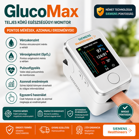GlucoMax – Tűszúrás nélküli vércukorszint-mérés | gyors, egyszerű és pontos ✅ — 99,9% pontossággal